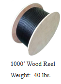 6OUTA234RB - Cat6 Direct Burial, Aerial w/ Messenger, UTP, PE Rated, 23AWG/4PR, 550MHz, 1000' Wood Reel, Black - Image 3